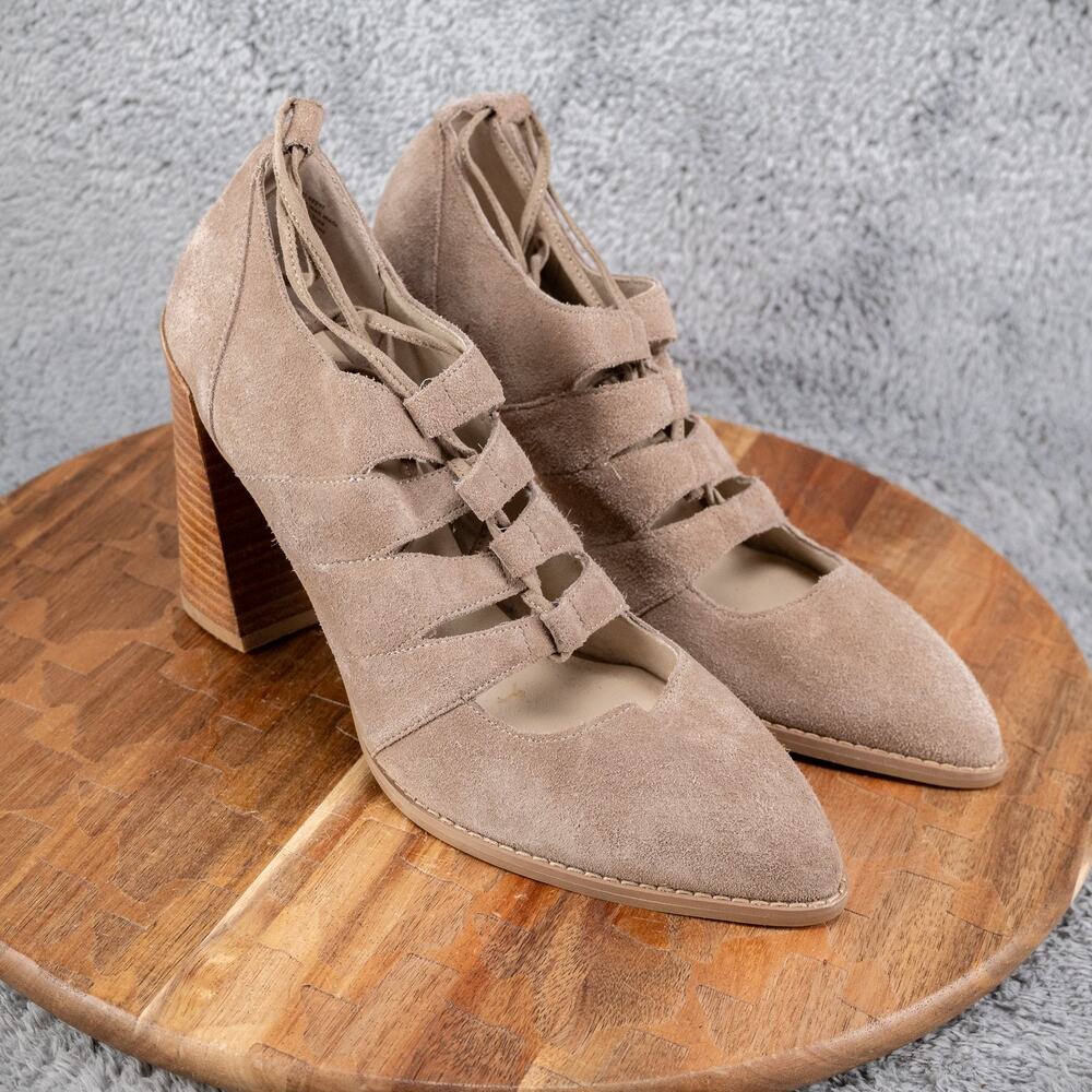 Seychelles 9.5 Leather Strappy‎ Gladiator Wooden Block Heel